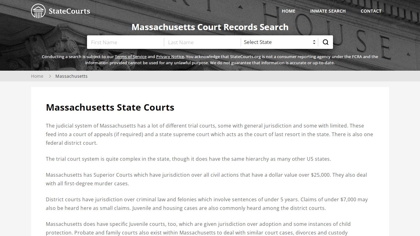 Massachusetts Court Records - MA State Courts